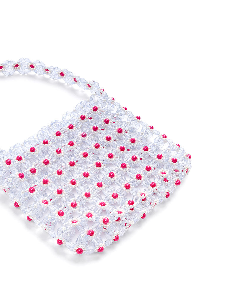 BERRY HAND BEADED BAG