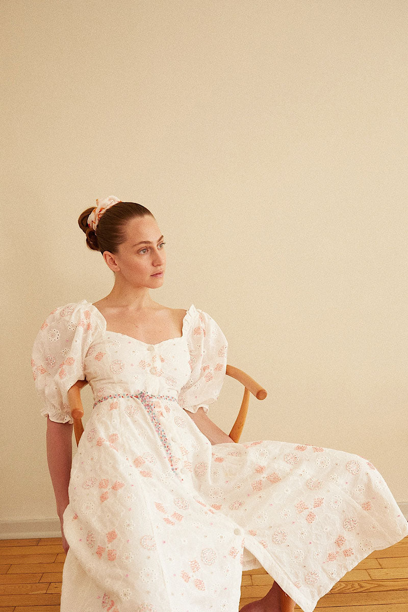 HAND BEADED ORGANIC COTTON DRESS