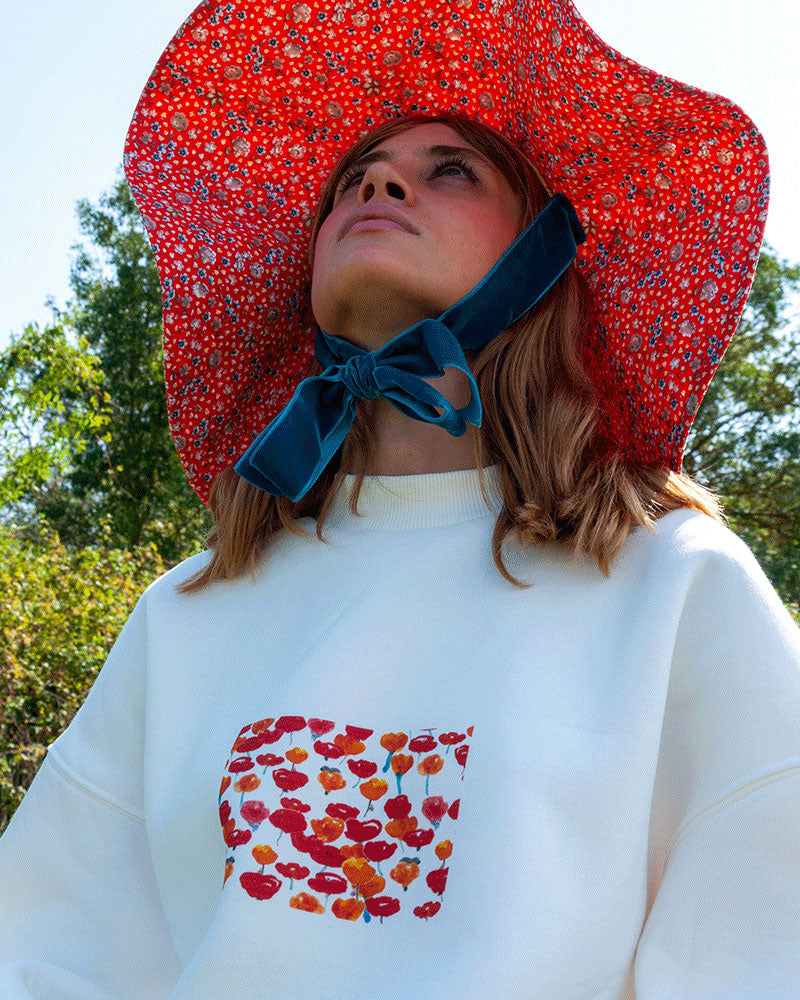 İMZA DESENLİ SWEATSHIRT - ÇIKARILABİLİR YAKA DETAYLI