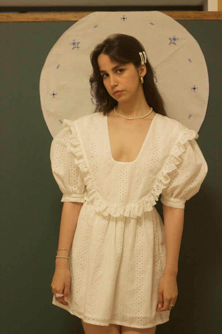FRILL DETAILED MINI DRESS