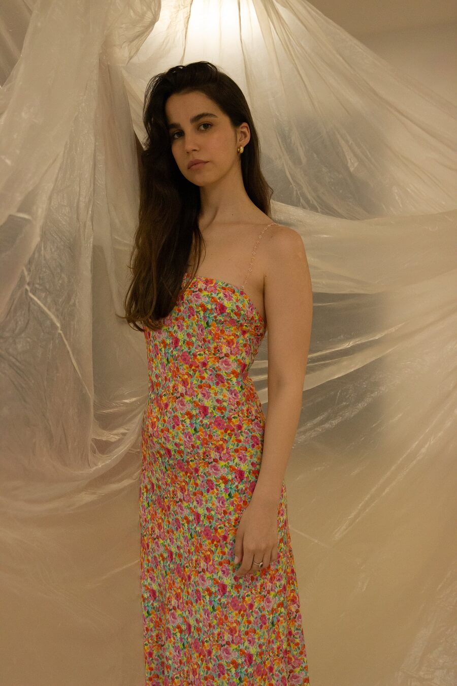 HAND BEADED DETAILED FLORAL DRESS