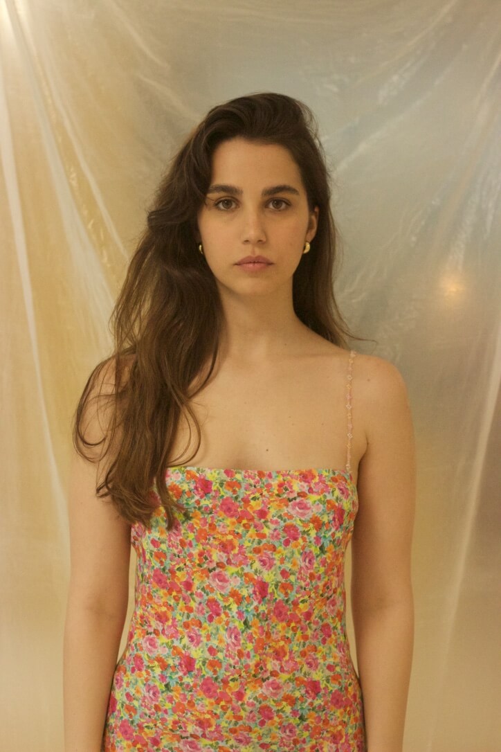 HAND BEADED DETAILED FLORAL DRESS