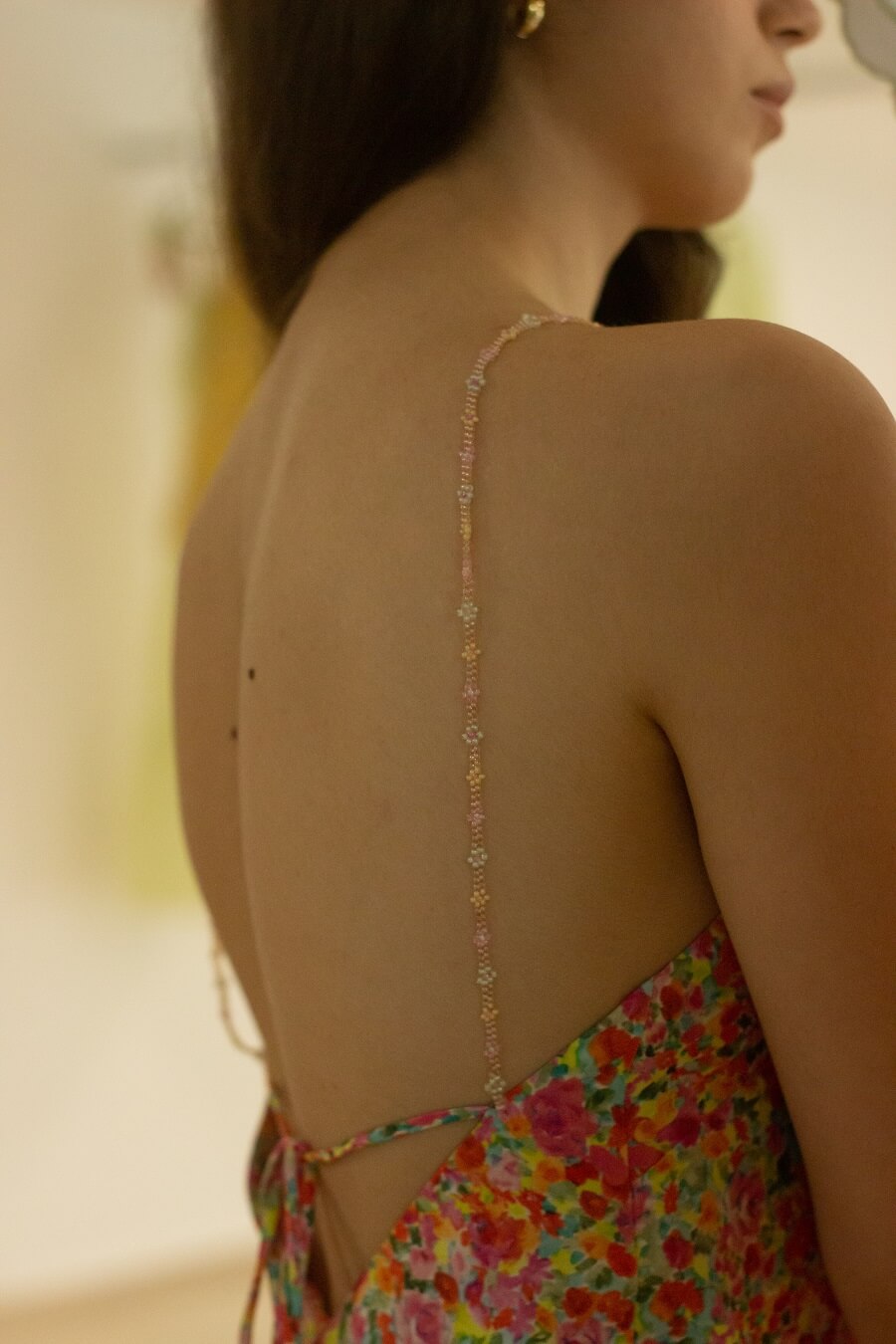 HAND BEADED DETAILED FLORAL DRESS