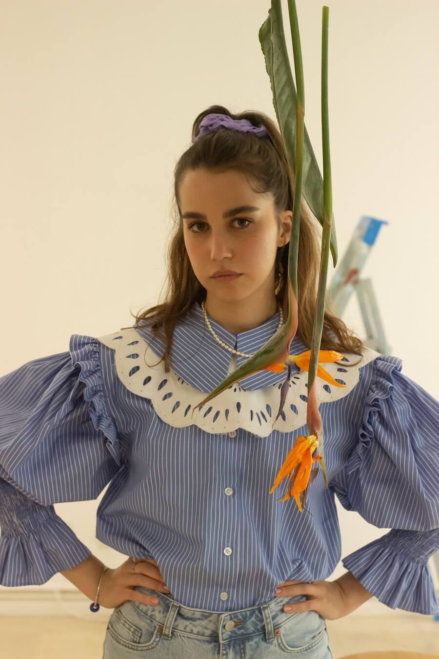 COLLAR DETAILED POPLIN SHIRT