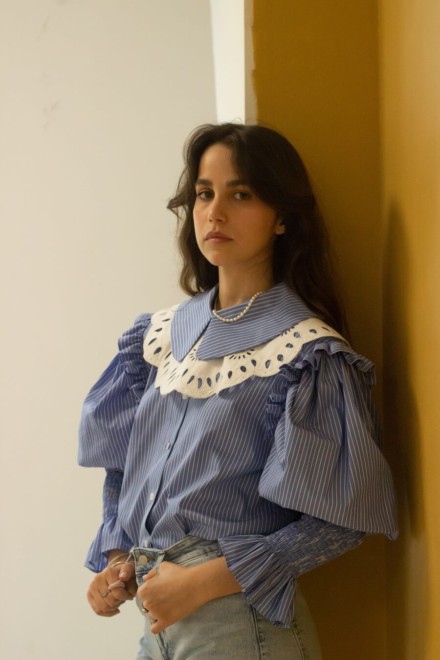 COLLAR DETAILED POPLIN SHIRT
