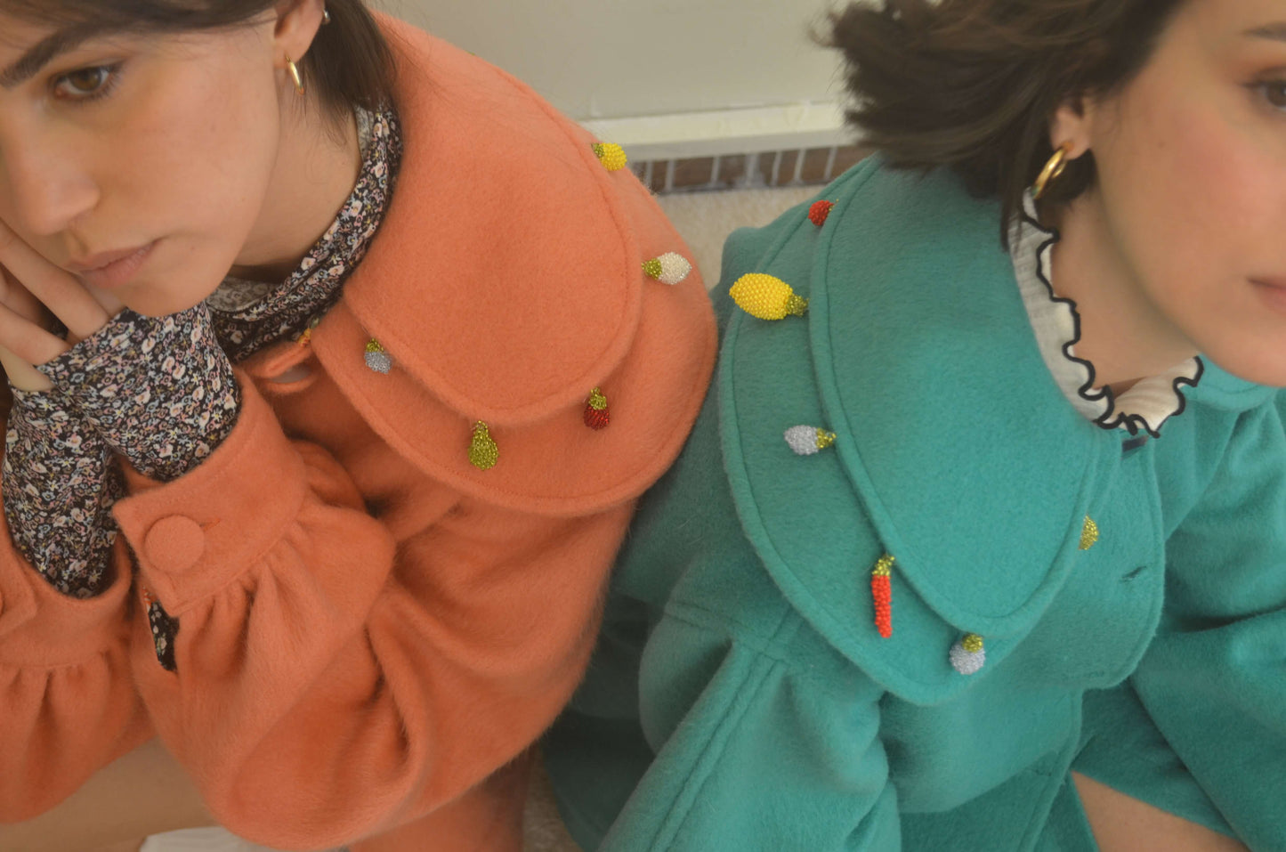 HAND BEADED FRUIT MOTIF JACKET