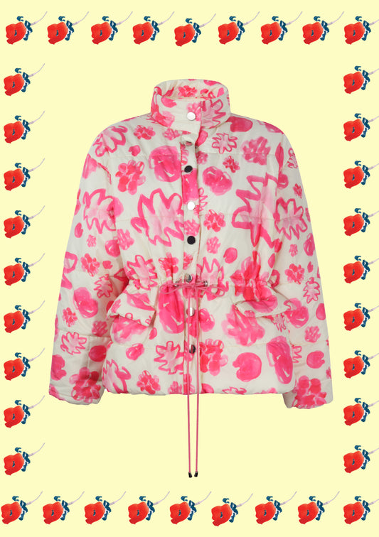 AQUARELLE PRINTED PUFFER COAT