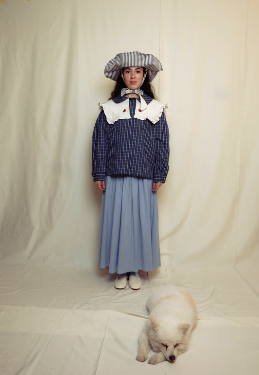 GELİNCİK NAKIŞLI DENİZCİ YAKA GÖMLEK