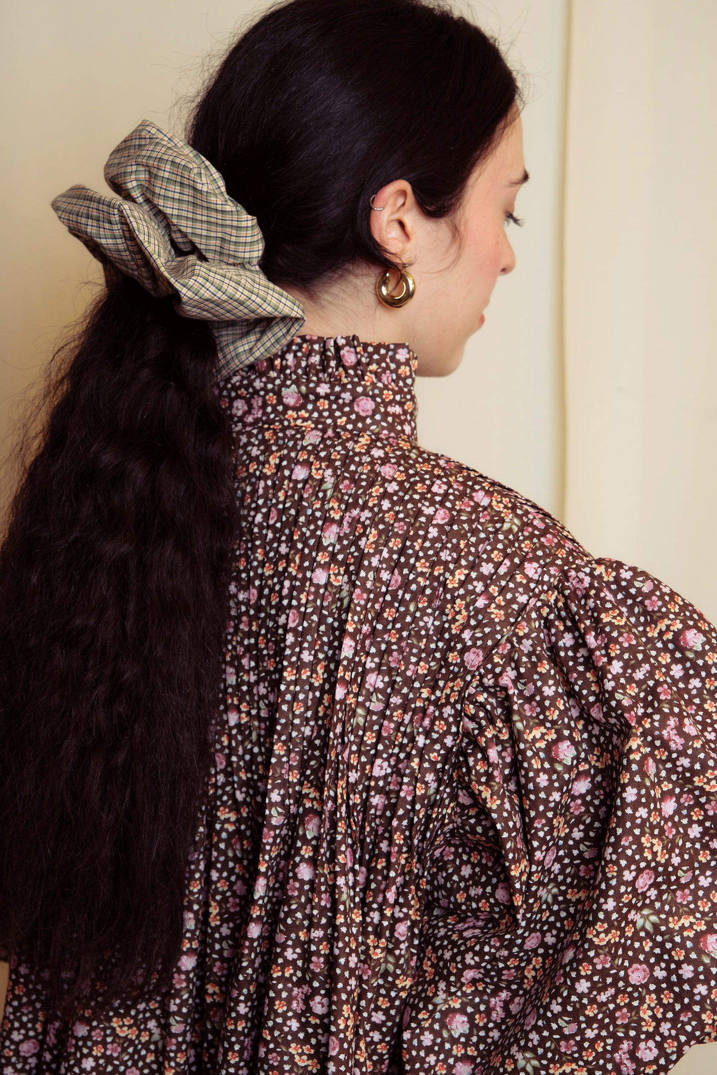 ÇİÇEKLİ NERVÜRLÜ POPLİN ELBİSE