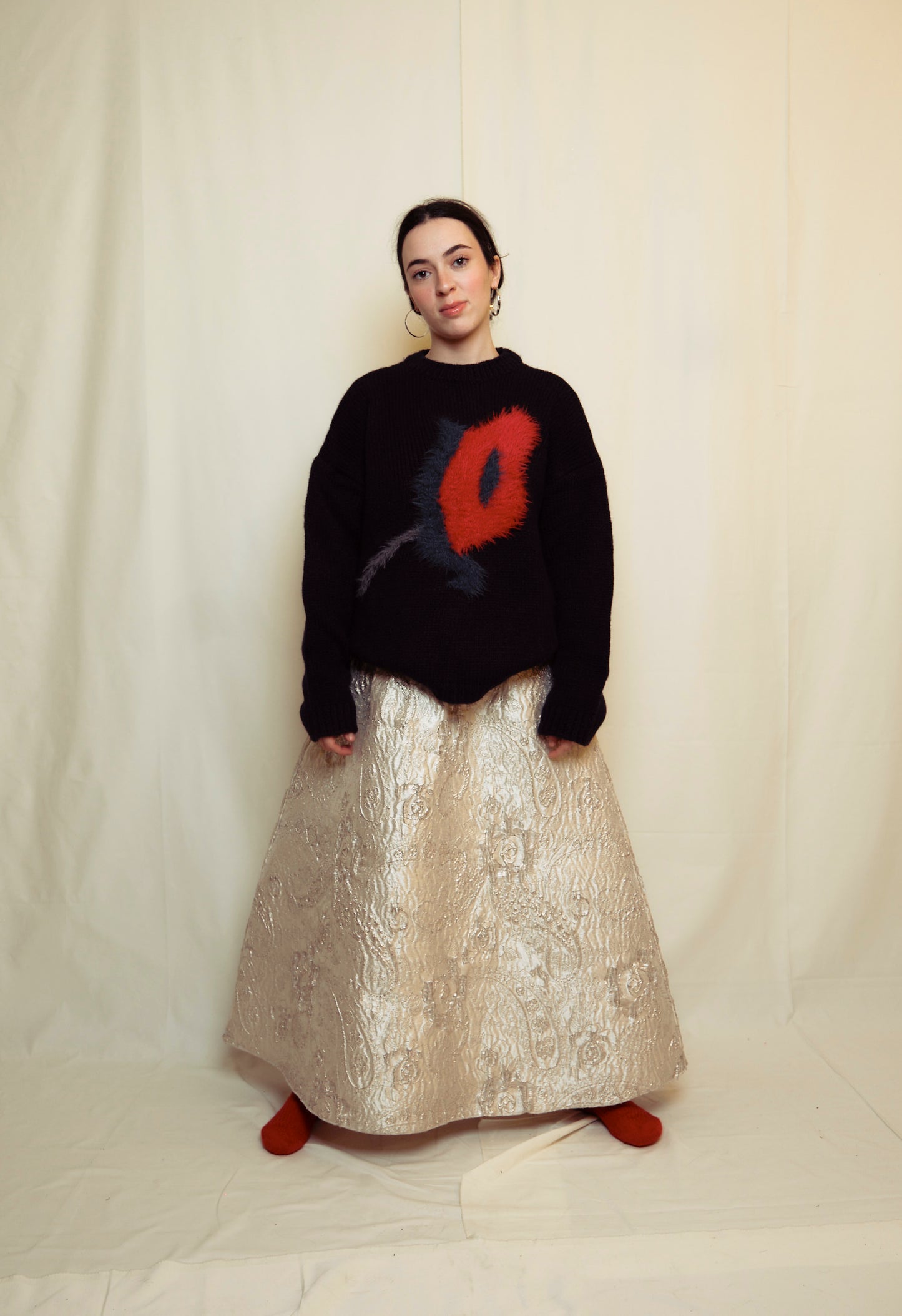 GELİNCİK MOTİFLİ TRİKO KAZAK