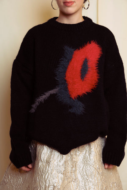 GELİNCİK MOTİFLİ TRİKO KAZAK