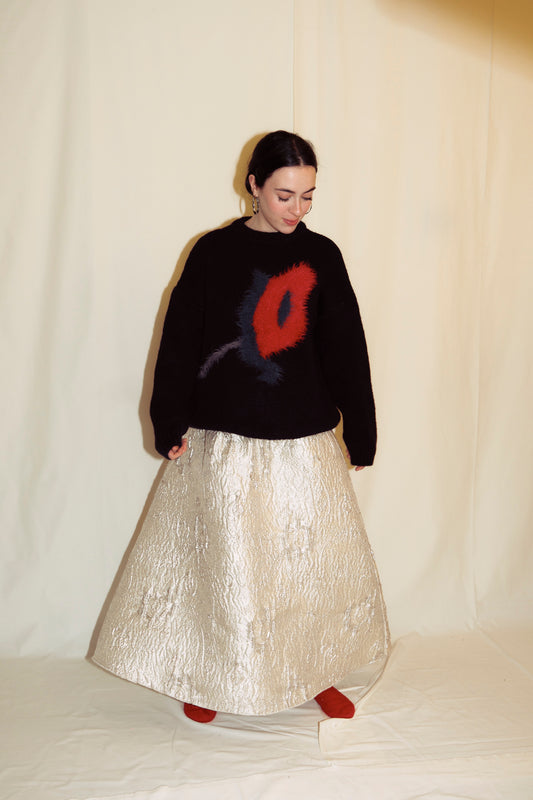 GELİNCİK MOTİFLİ TRİKO KAZAK