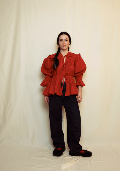 BURUŞUK EFEKTLİ POPLİN GÖMLEK