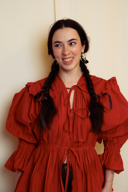 BURUŞUK EFEKTLİ POPLİN GÖMLEK