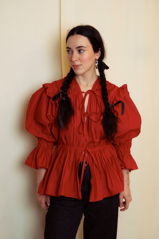 BURUŞUK EFEKTLİ POPLİN GÖMLEK