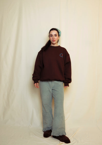 GELİNCİK BASKILI OVERSIZE SWEATSHIRT